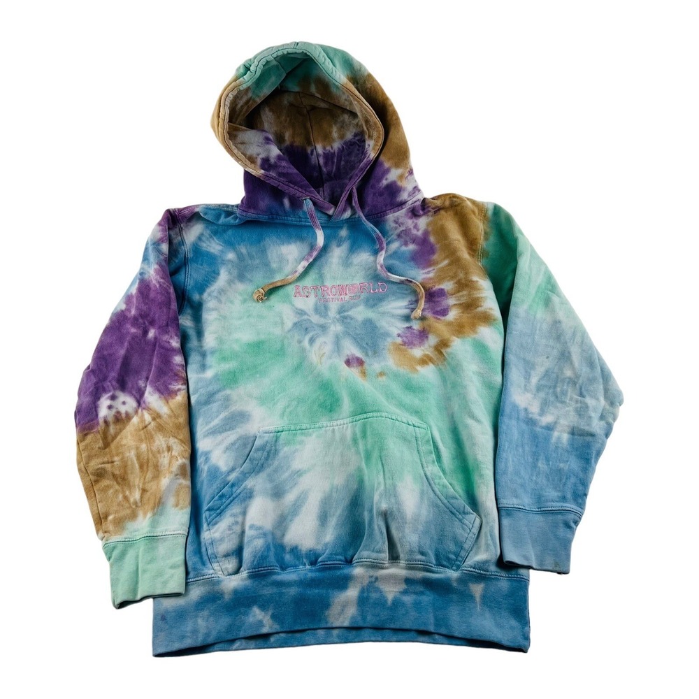 ASTROWORLD Festival‎ Run Purple & Blue Tie Dye Cotton Hooded Sweatshirt Size S